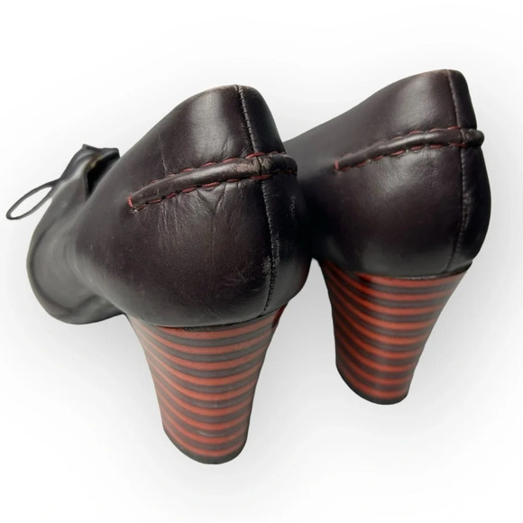 Camper Purple  Leather Oxford Striped Heel Pump 40 - Picture 9 of 12